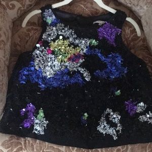 Milly floral sequin sleeveless top new